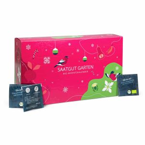 BIO Saatgut Adventskalender "Garten" - 24 verschiedene Gemüse und Kräuter Samen