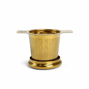 Teesieb "Tea Master gold" mit Deckel/Untersetzer